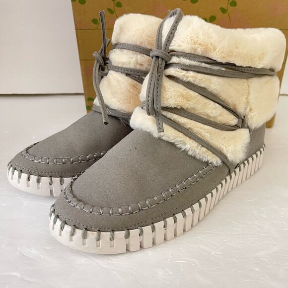 Ilse Jacobsen Boots Tulip 6072 Gray Faux Fur Ankle Bootie Size 40 - Picture 6 of 8